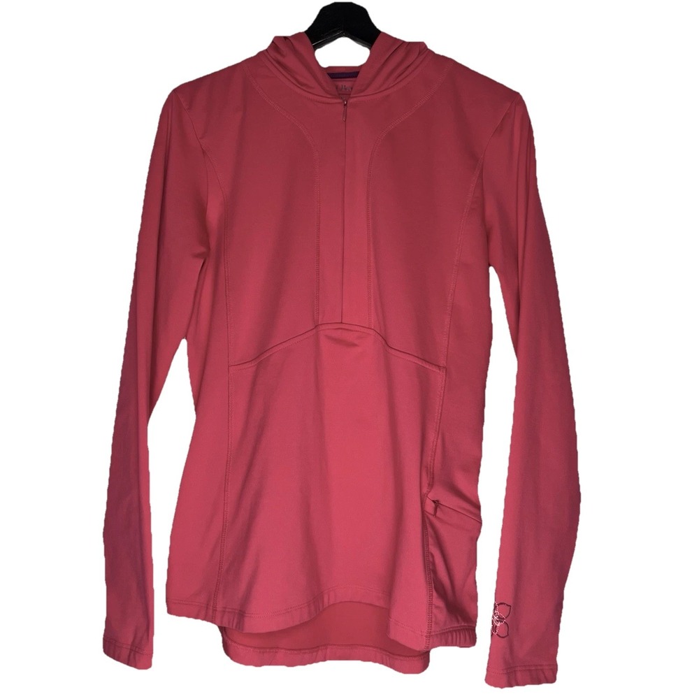 LL Bean Pink‎ Half Zip Hoodie Long Sleeve Activewear Pullover Lightweight Medium